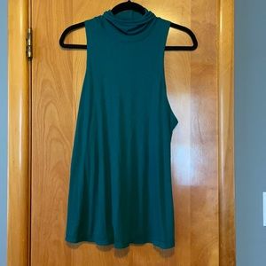 Free People Green Sleeveless Turtle Neck